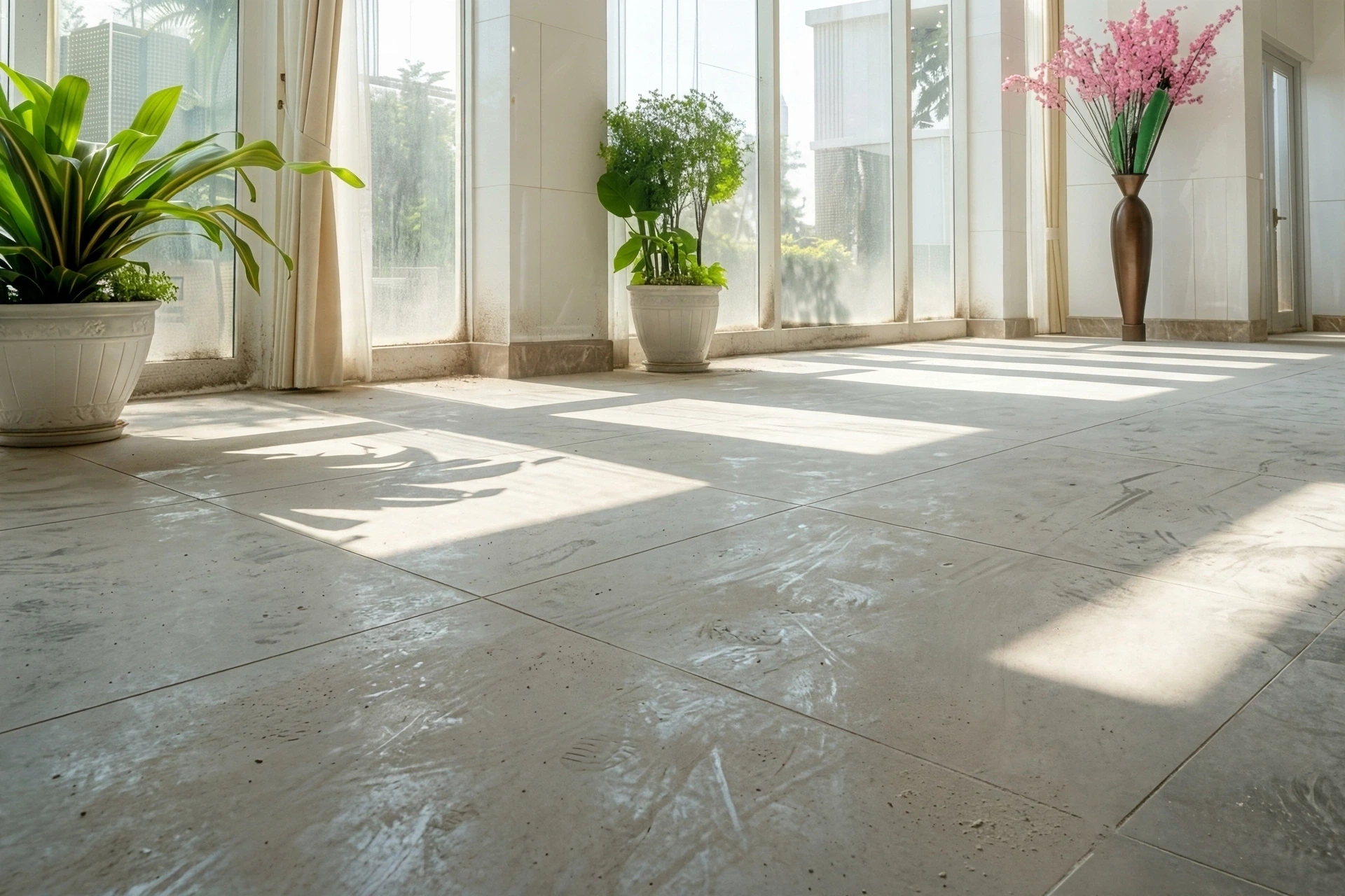 Marble Floor Before Polishing
